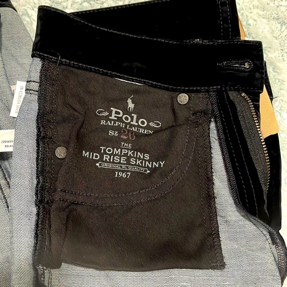 NWT Polo by Ralph Lauren Tompkins Mid Rise Skinny Black Jeans - Picture 8 of 8
